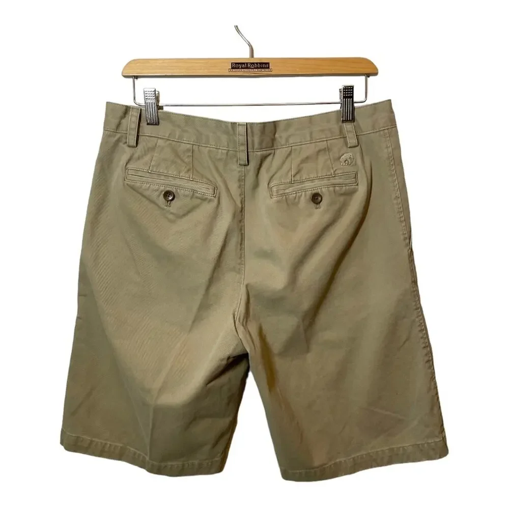 Banana Republic Khaki Shorts Mens Flat Front Tan 31